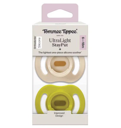 Tommee Tippee Ultra Light Soothers, Stay Put x 2pcs (6-18 Months)