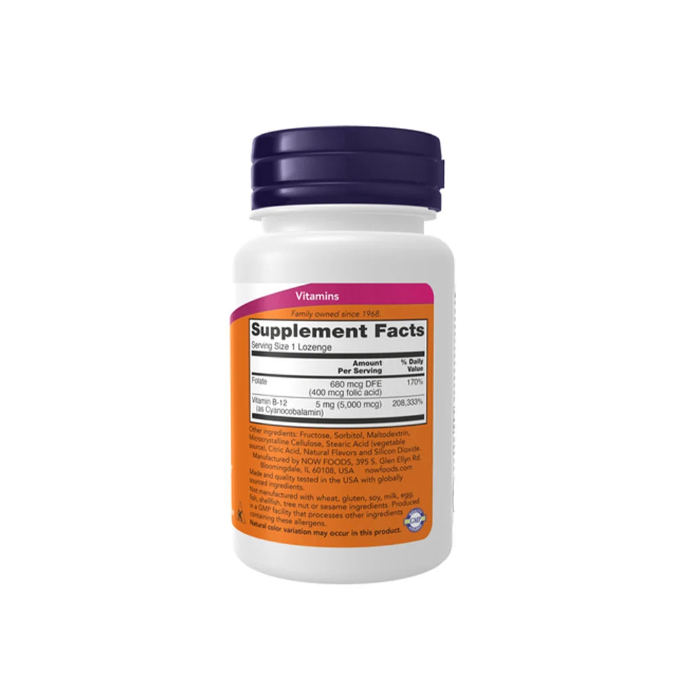 NOW Vitamin B-12 5000 mcg 60Lozenges