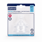 Optimal Wide Neck Silicone Nipple AntiColic 12M+