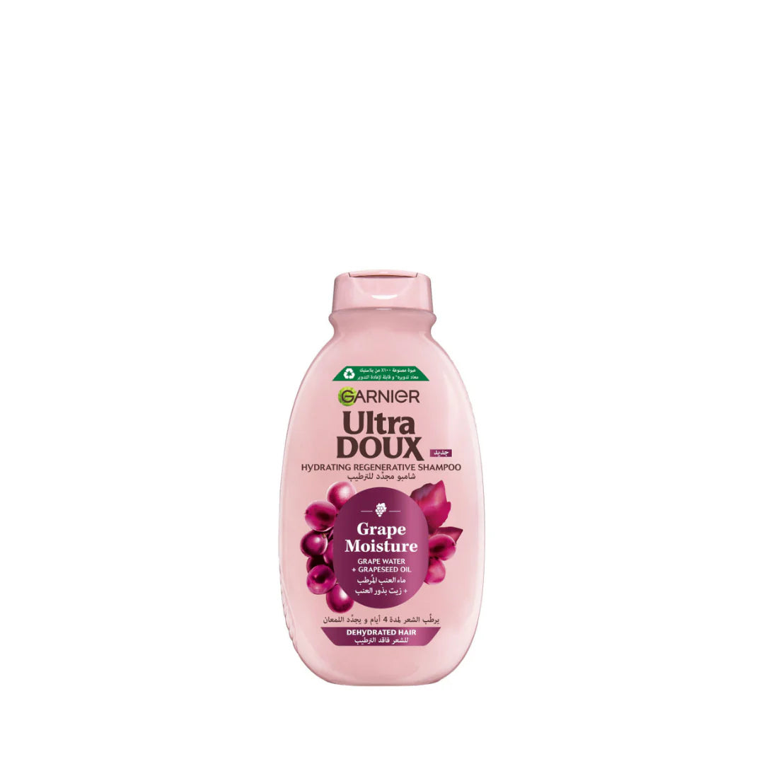 Garnier Ultra Doux Grape Moisture Hydrating Regenerative Shampoo for Dehydrated Hair With Hydrating Grape Water + Antioxidant Grapeseed Oil