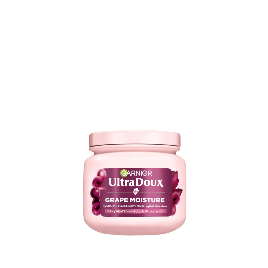 Garnier Ultra Doux Grape Moisture Deep Regenerative Mask for Dehydrated Hair With Hydrating Grape Water + Antioxidant Grapeseed Oil 200ML