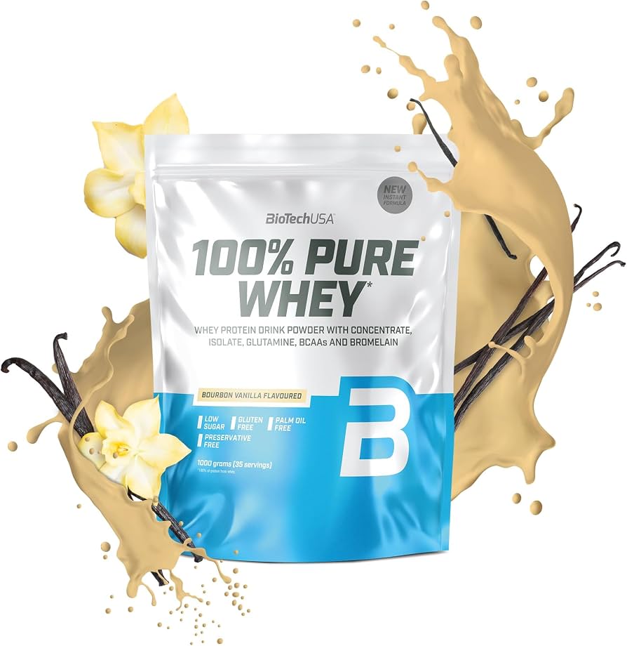 BIOTECHUSA 100% PURE WHEY BOURBON VANILLA FLAVOURED 1000G