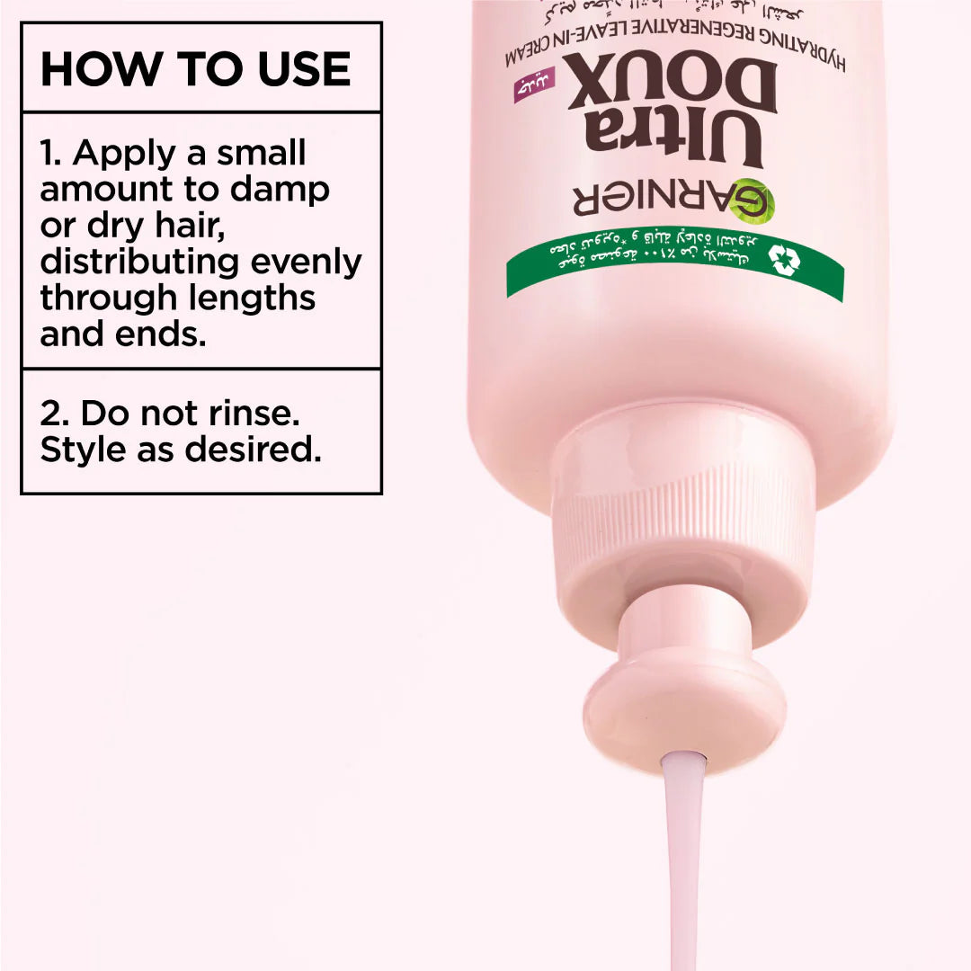 Garnier Ultra Doux Grape Moisture 2 in 1 Styling Cream, Volumizing Hydration for Dehydrated Hair With Hydrating Grape Water + Antioxidant Grapeseed Oil 200ML