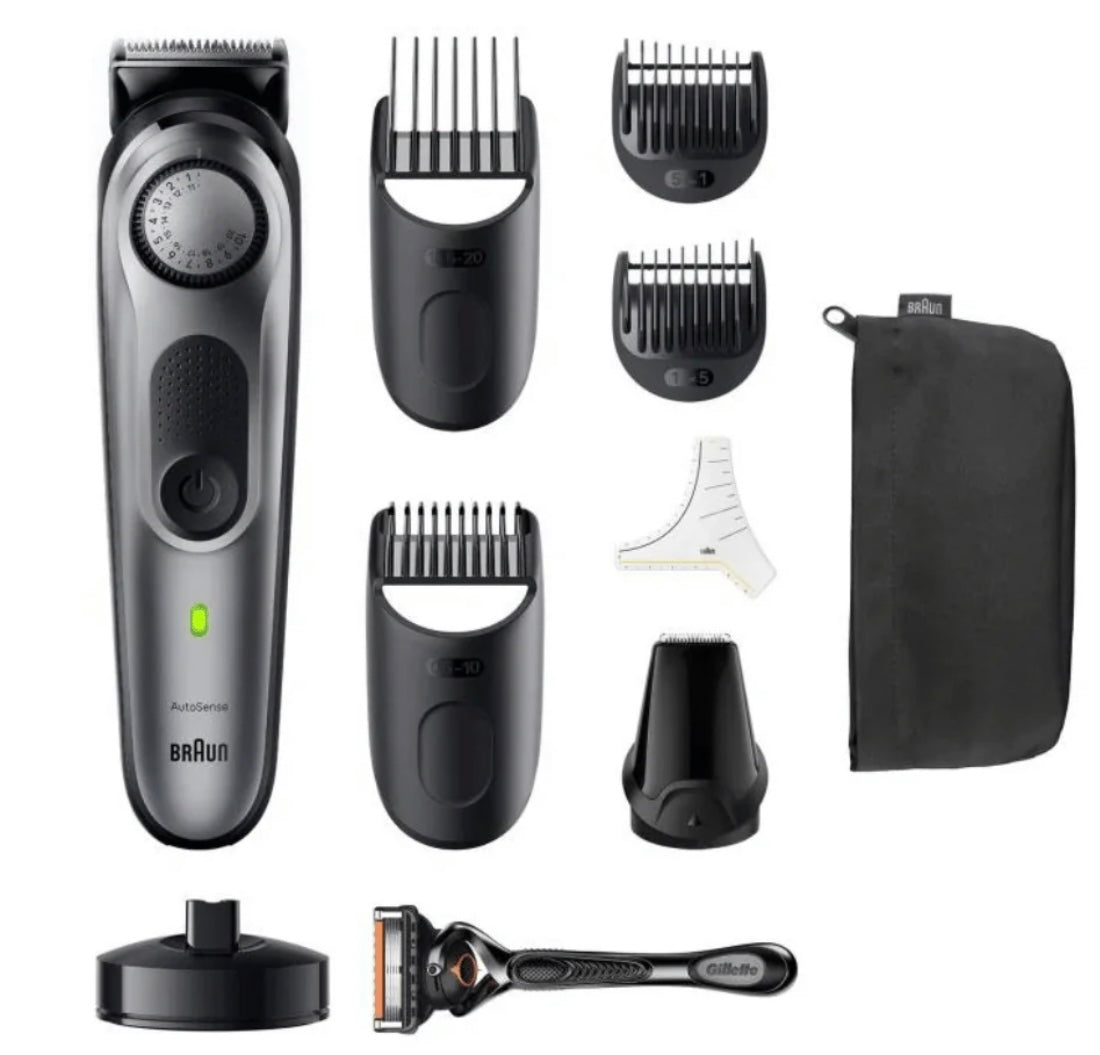 Braun Pro Beard Trimmer 7 BT7420 With ProBlade, Precision Wheel, 8 Barbering Tools