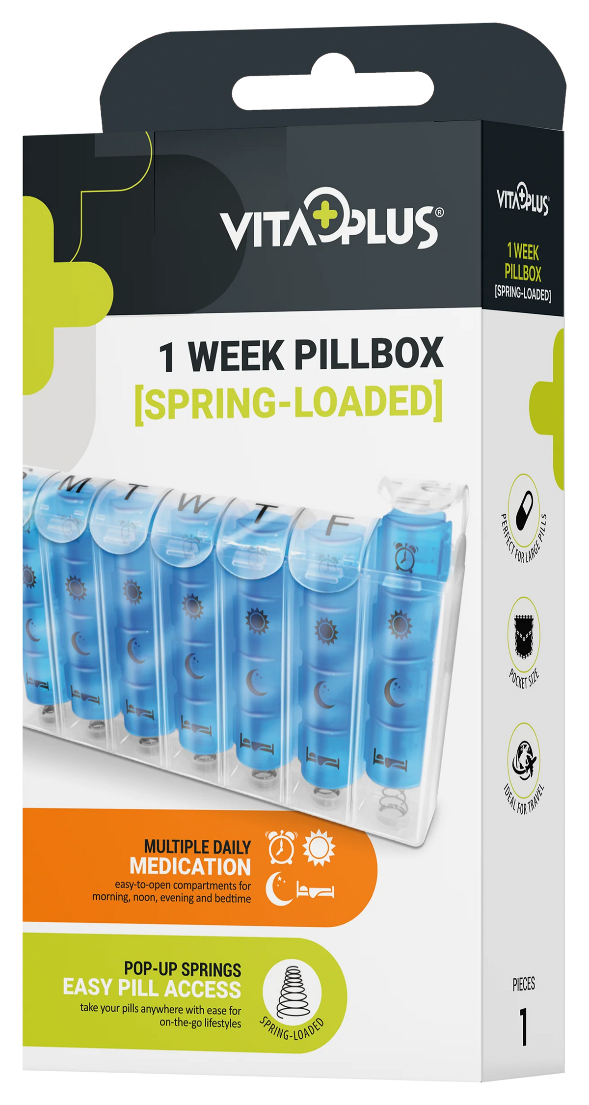 Vitaplus 1 Week PillBox Spring Loaded