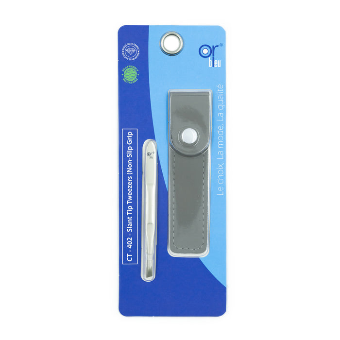 Orbleu Slant Tip Tweezers (Non-Slip Grip)