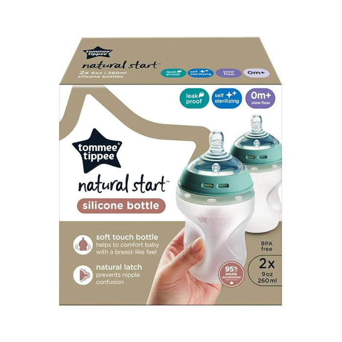 Natural Start Silicone Bottle 0m+X2 260ml