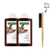 2xKLORANE SHAMPOO FORTIF QUININE 400ML + FREE HairBrush