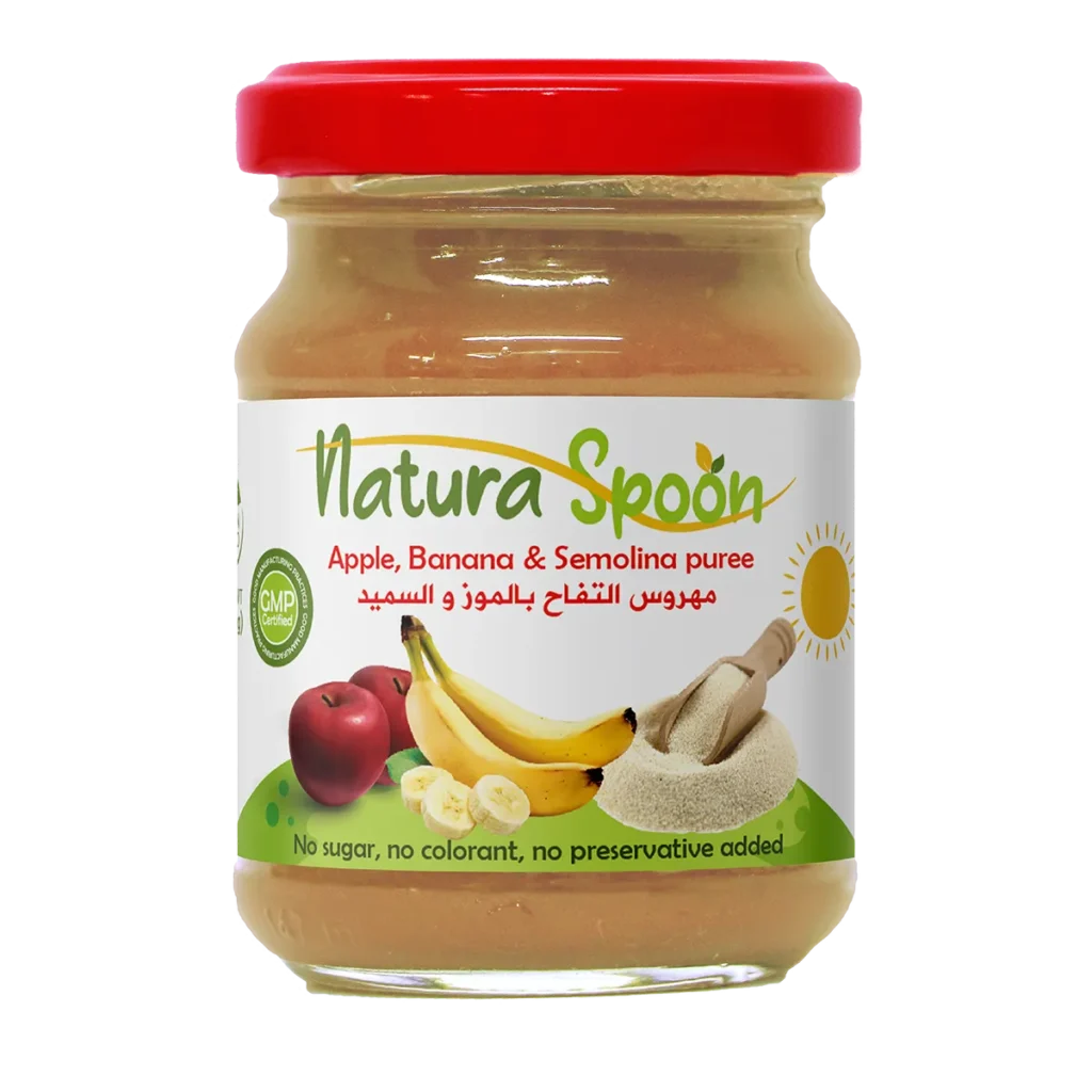 Natura Spoon Apple, Banana & Semolina puree