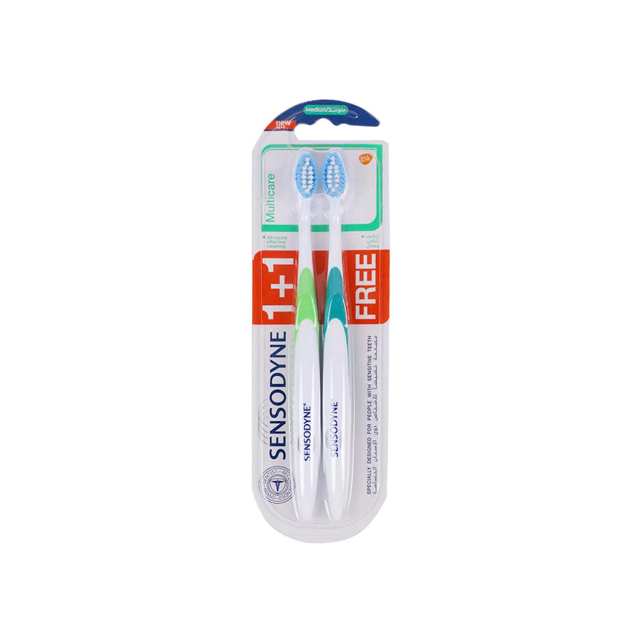 SENSODYNE Multicare Medium Assorted Color Toothbrush - Pack of 2