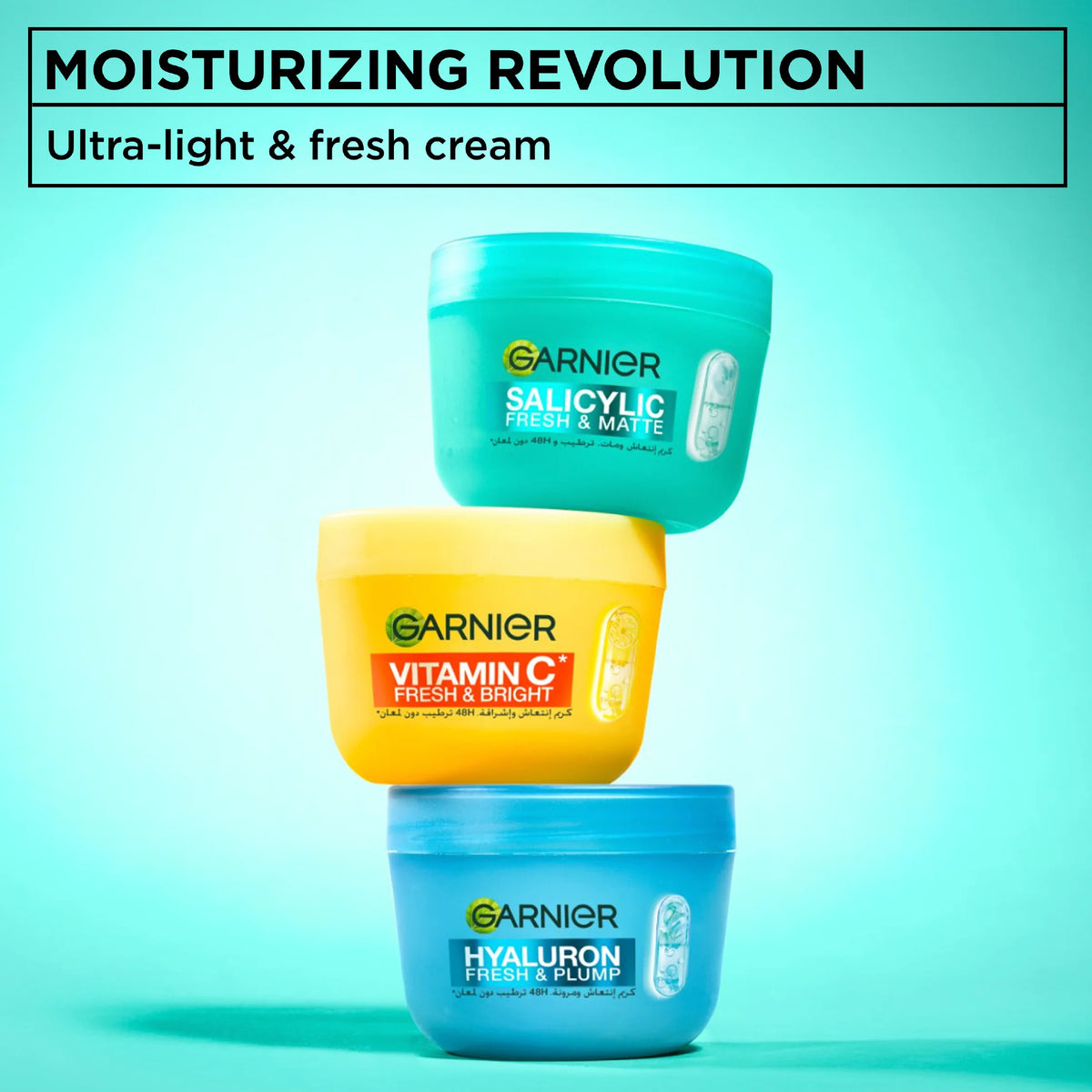 Garnier Salicylic Fresh & Matte Cream - Hydration, 48H Oil Free - 5% [Niacinamide + Salicylic Acid + Centella Asiatica] - Cruelty Free International & Vegan