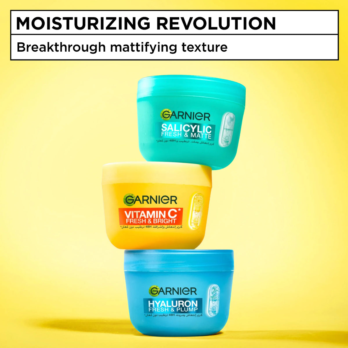 Garnier Vitamin C Fresh & Bright Cream. Hydration, 48H Oil Free Hydration - 4% [Vitamin C* + Niacinamide]