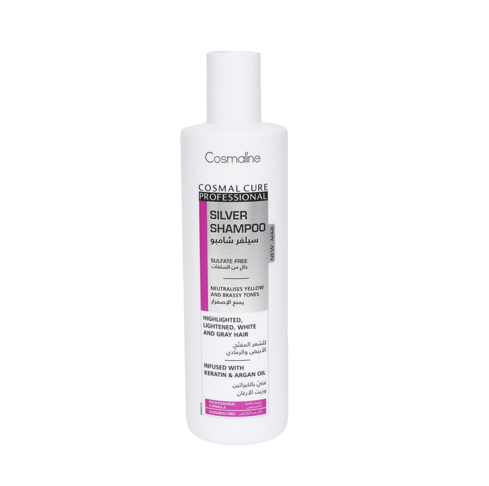 Cosmaline Cosmal Cure Professional Silver Shampoo For Highlighted/Lightened/White/Grey Hair 500Ml