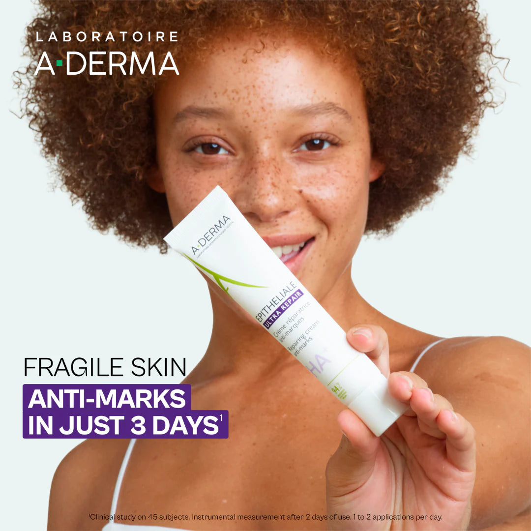 A-Derma Epitheliale AH Ultra Anti-mark Repairing Cream And A-Derma Oat Rhealba Hand Cream Buy 1 Get 1 Pouch Bundle