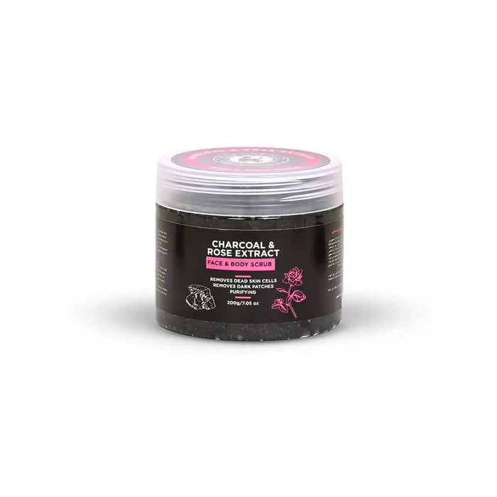 Khan El Saboun Face & Body Scrub Charcoal & Rose Extract 200G