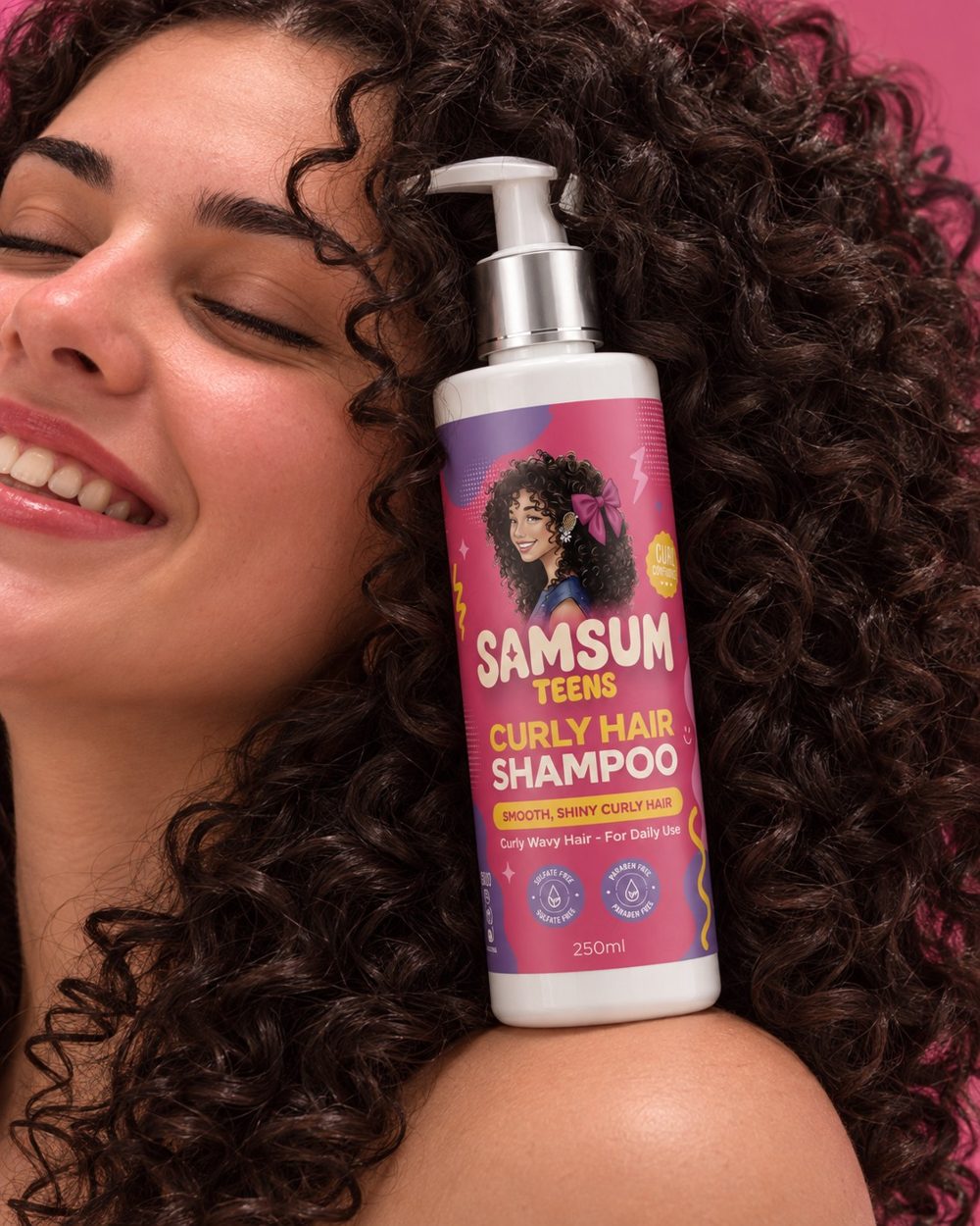 SAMSUM TEENS Curly Hair Shampoo 250 ml · Smooth, shiny curly hair