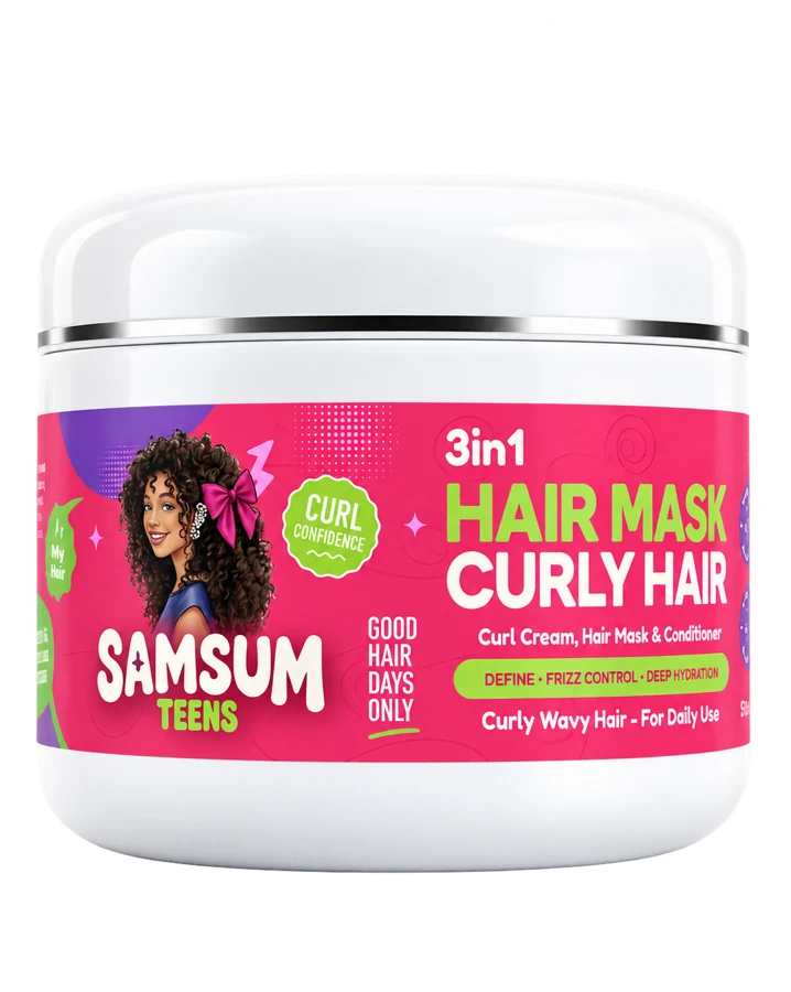 SAMSUM TEENS 3-in-1 Hair Mask Jar · Curl cream, mask & conditioner