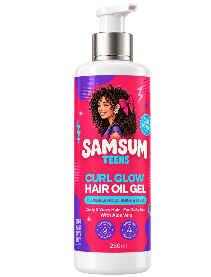 SAMSUM TEENS Curl Glow Hair Oil Gel 250 ml · Flexible hold, shine & style