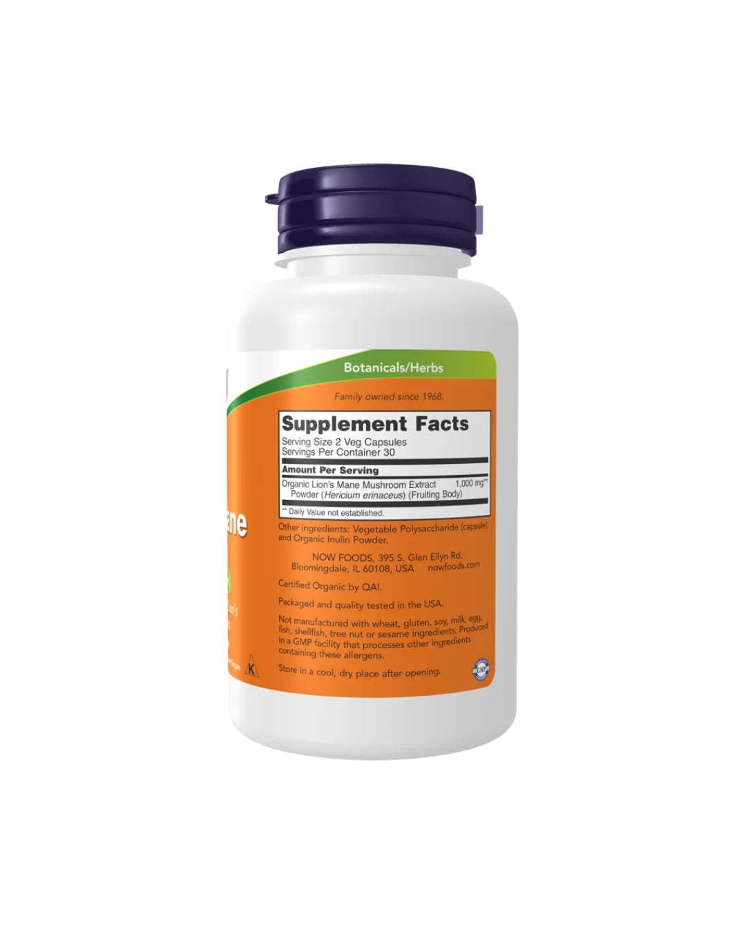 Now Lion'S Mane 500 Mg 60 Capsules