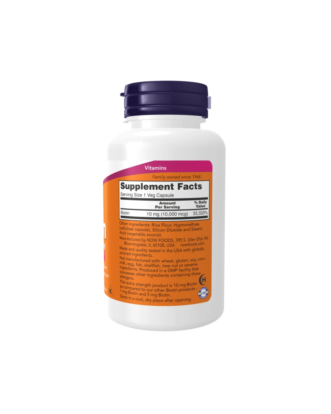 Now Biotin 10 Mg 100 Veg Capsules - 100 Veg Capsules