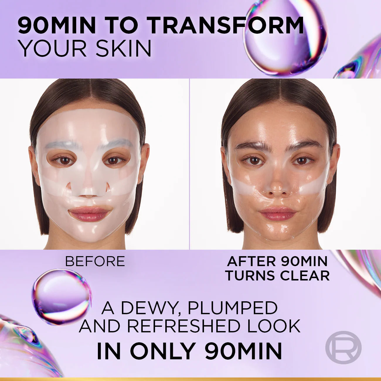 L’Oréal Paris Revitalift Glass Skin Hydrogel Glow Mask, Transform Your Skin For A Dewy, Plumped, Glass Skin In Only 90 Minutes