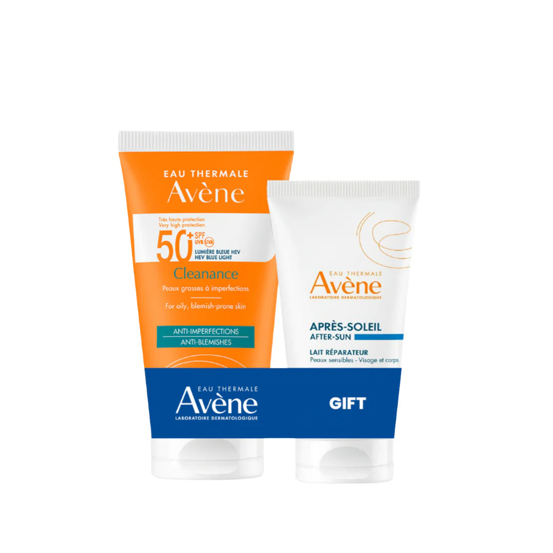 Avène Cleanance Sunscreen SPF 50+ And Avène After Sun Repair Lotion Bundle