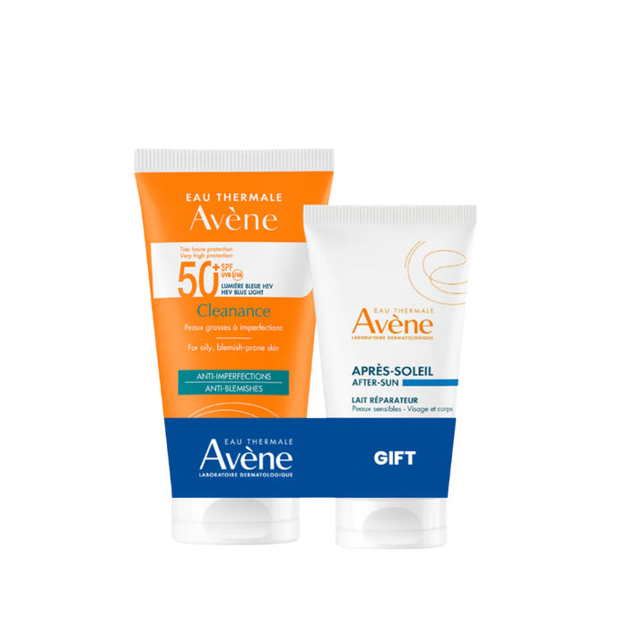 Avène Cleanance Sunscreen SPF 50+ And Avène After Sun Repair Lotion Bundle