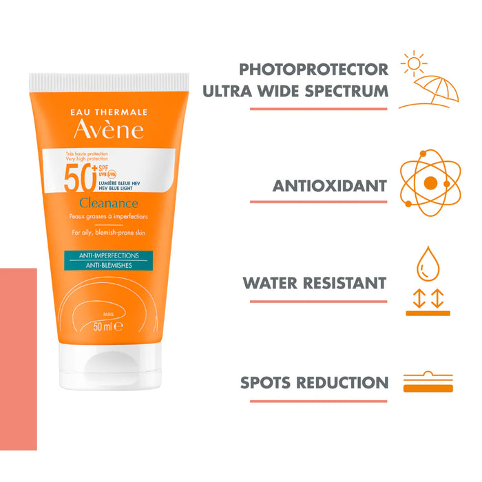 Avène Cleanance Sunscreen SPF 50+ And Avène After Sun Repair Lotion Bundle