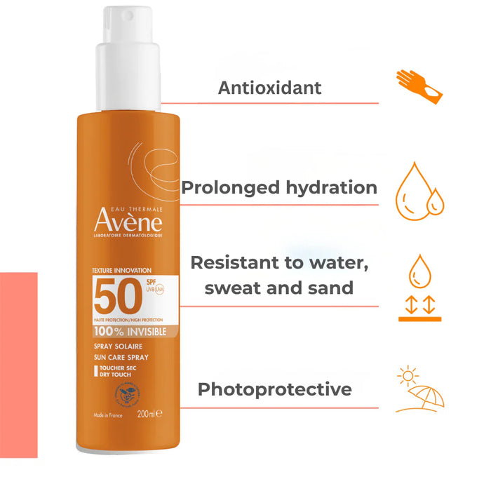 AVENE Sunscreen Spray SPF50+ & Avène Eau Thermale Bundle