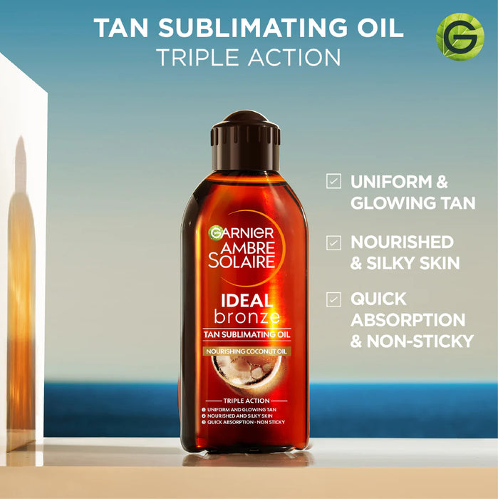 GARNIER AMBRE SOLAIRE IDEAL BRONZE TAN SUBLIMATING OIL (200ML)