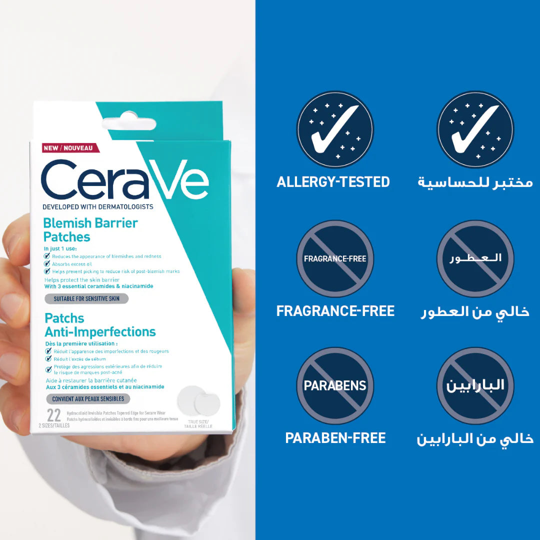 CeraVe Blemish Barrier With 3 Essential Ceramides And Niacinamide Patches 22s