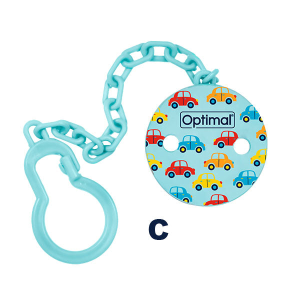 Optimal Pacifier Holder With Plastic Clip