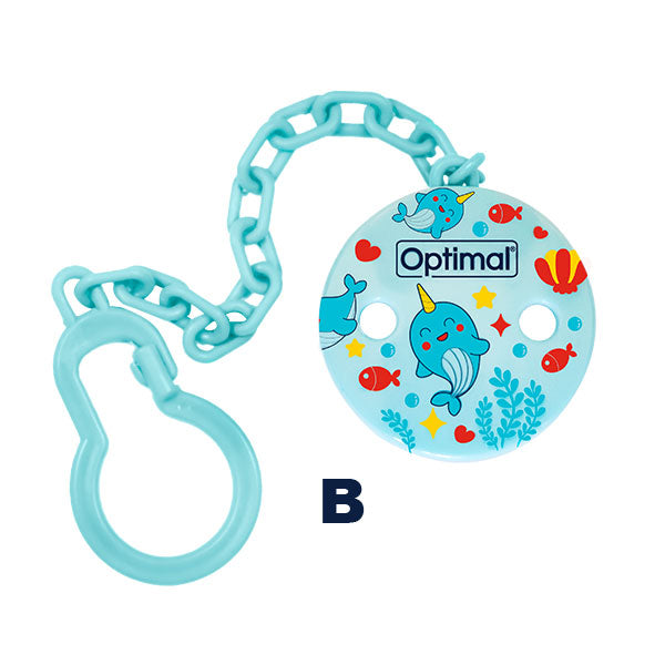 Optimal Pacifier Holder With Plastic Clip