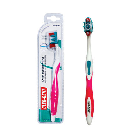 Cleodent Extra Rubber Wings Toothbrush (Maxi Clean) -Hard