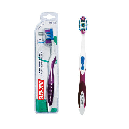 Cleodent Extra Rubber Wings Toothbrush (Maxi Clean) -Hard