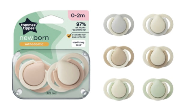 Tommee Tippee Orthodontic Soothers x2 0-2M