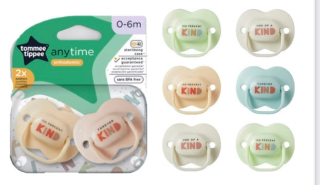 Tommee Tippee Anytime Soothers x2 0-6M