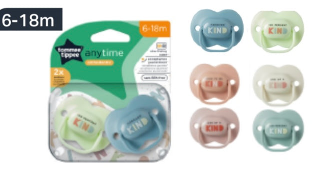 Tommee Tippee Anytime Soothers x2 6-18M