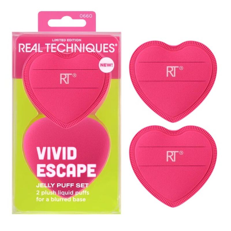 Real Techniques Vivid Escape Jelly Puff Set 2plush liquid puffs