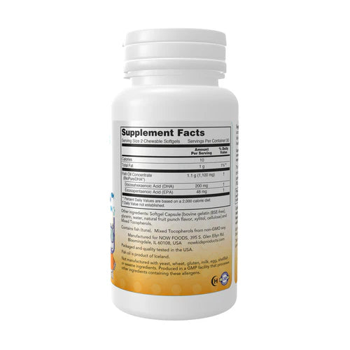 Now DHA Kids Fish Oil Chewable 60 Chewables Softgels