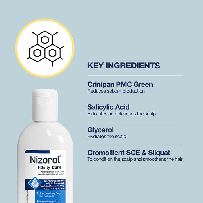 Nizoral Daily Care Shampoo 200ml – Anti-Dandruff for Oily and Itchy Scalp
