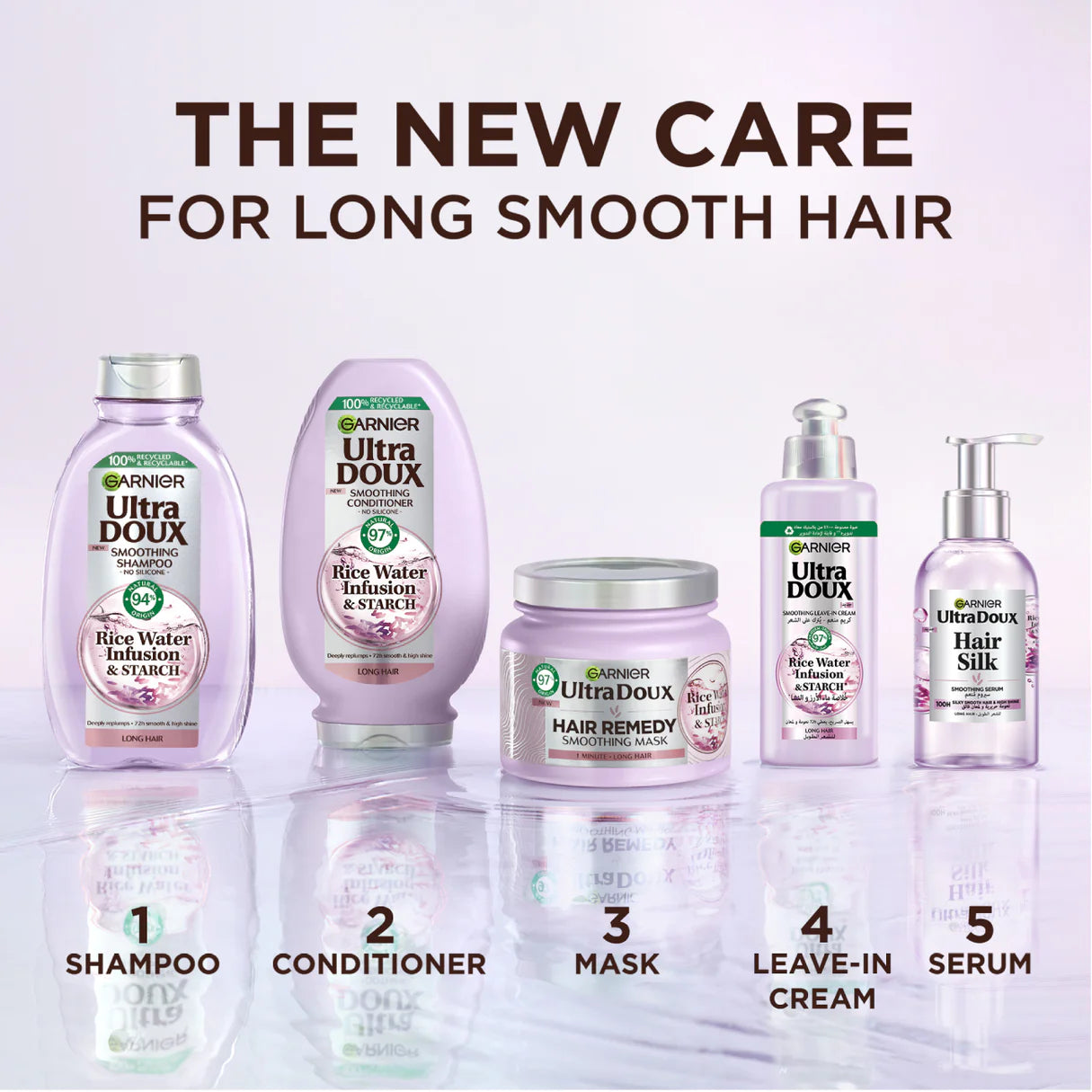 ULTRA DOUX - RICE WATER - HAIR SILK SMOOTHING SERUM - FOR SMOOTH HAIR AND HIGH SHINE - 120ML