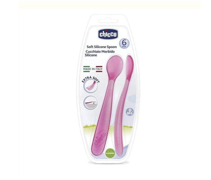 CHICCO SOFT SILICONE SPOON 6M+ (2PCS)