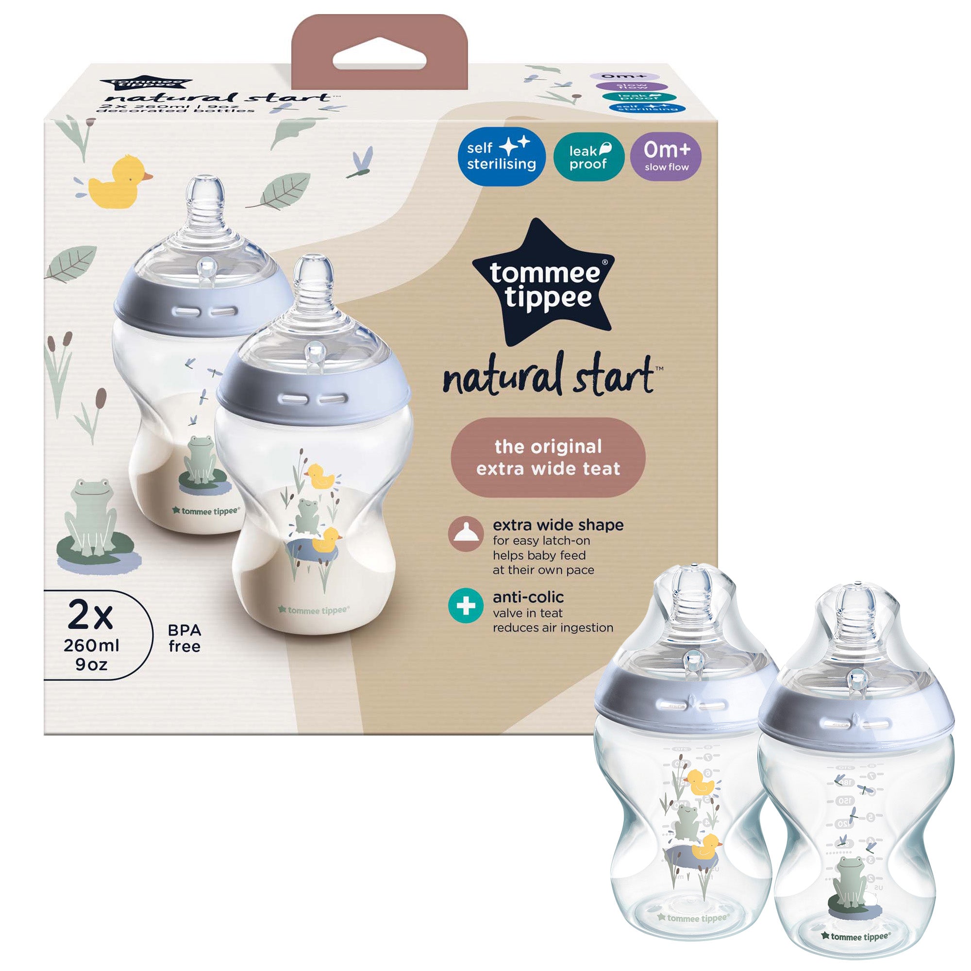 Tommee Tippee Natural Start 2X 260ML Bottle