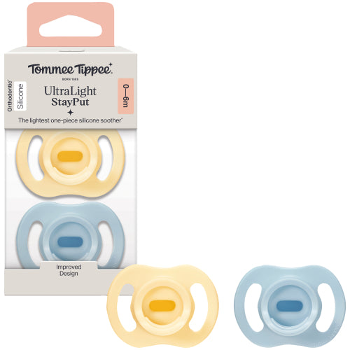 Tommee Tippee Ultra Light Soothers, Stay Put x 2pcs (0-6 Months)
