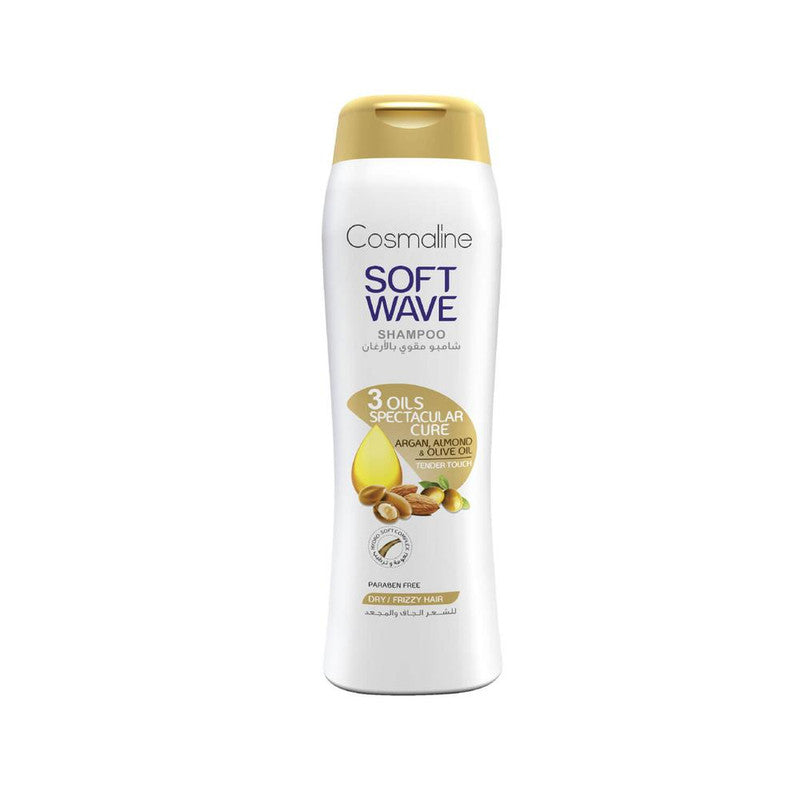 Cosmaline Soft Wave 3 Oils Spectacular Cure Shampoo For Dry/Frizzy Hair 400Ml