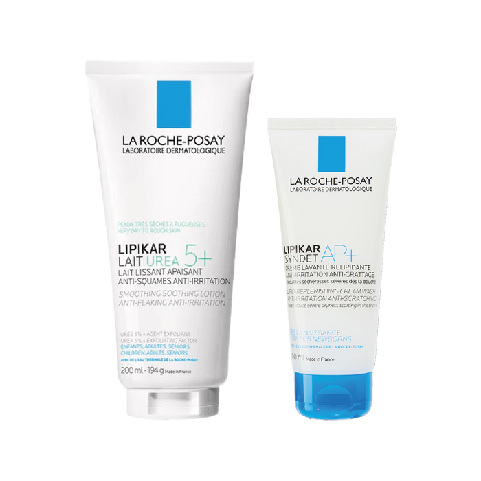 LA ROCHE POSAY LIPIKAR LAIT UREA 5+ 200ML + FREE LAROCHE POSAY LIPIKAR SYNDET AP+ CREAM WASH 100ML