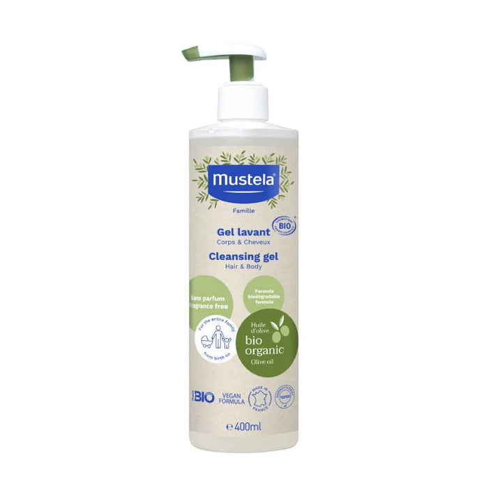 MUSTELA CERTIFIED ORGANIC CLEANSING GEL BODY & HAIR 400ML