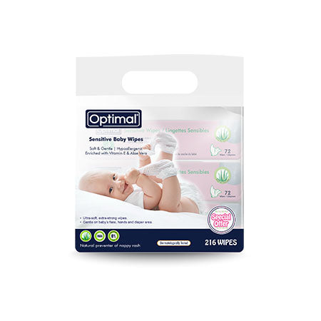 OPTIMAL Baby Wipes Pack Of 3 PINK