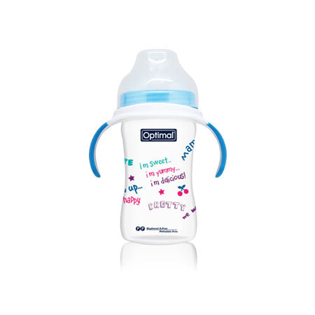 OPTIMAL Extra Wide Neck Feeding Bottle With Handle 240ml